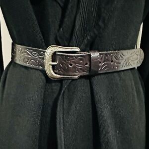 100% leather brown belt